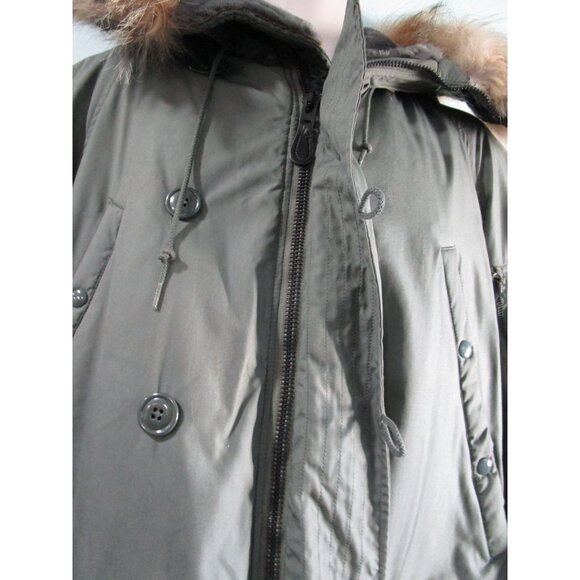 Vintage USAF Extreme Cold Weather Flying Jacket N-3BFur Lined Snorkel Hood GUC X - Picture 16 of 16